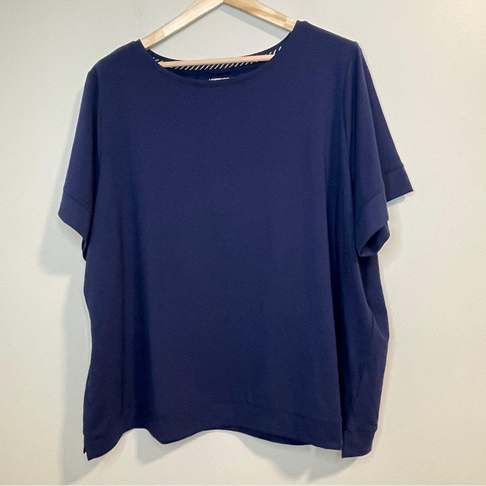 Lands' End Deep Blue Short Sleeve Tee